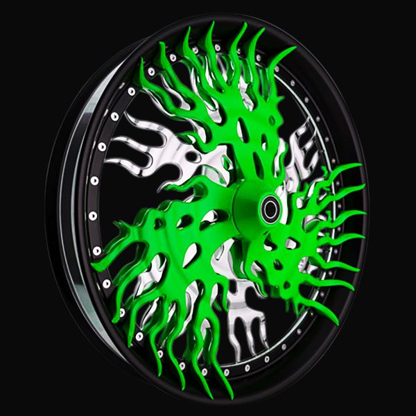 MOVEMENT PRODUCTS STATE OF THE ART MULTI-PIECE GREEN -BLACK FLAME